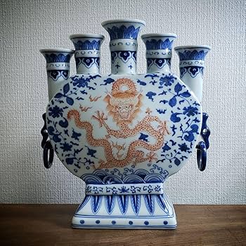 大清乾隆年製 五連多口花瓶 染付 龍紋 中国 花器 花生 81v3mwz+YHL._UF350,350_QL80_.jpg